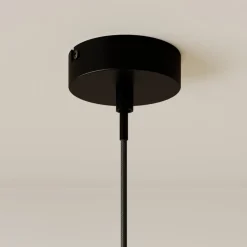 Lindby Fabronia hængelampe, gitter, glaskugle