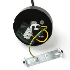 Lindby Fabronia hængelampe, gitter, glaskugle