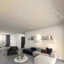 Lindby 1-faset skinnesystem Linaro, GU10, 14 lyskilde, hvid