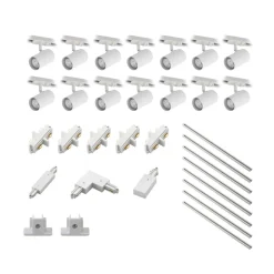 Lindby 1-faset skinnesystem Linaro, GU10, 14 lyskilde, hvid