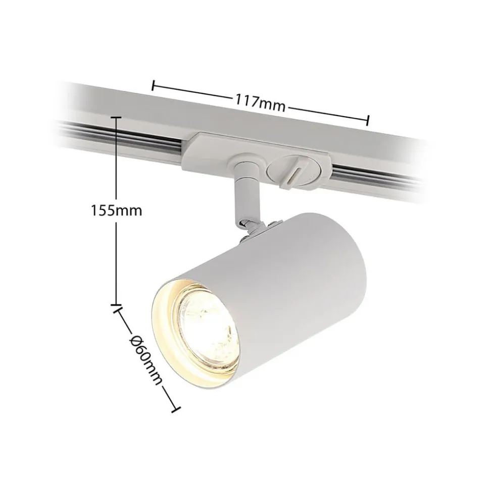 Lindby 1-faset skinnesystem Linaro, GU10, 14 lyskilde, hvid