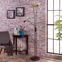 Lindby Felicia uplight med læselampe, rust