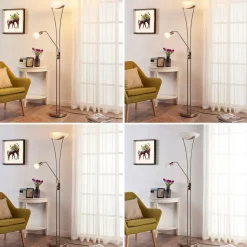 Lindby Felicia uplight med læselampe, nikkel