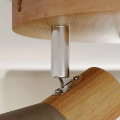 Lindby Filiz spotlight, 3 lyskilder, Ø 20 cm, træ, beton, E14