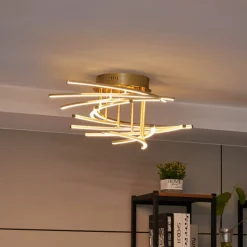 Lindby Flakira LED-loftlampe, 10 lk, antik messing