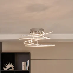 Lindby Flakira LED-loftlampe, 10 lyskilder, krom