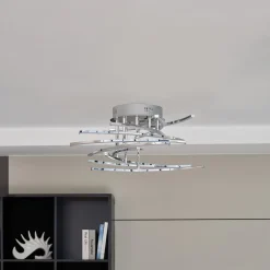 Lindby Flakira LED-loftlampe, 10 lyskilder, krom