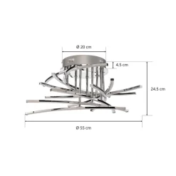 Lindby Flakira LED-loftlampe, 10 lyskilder, krom