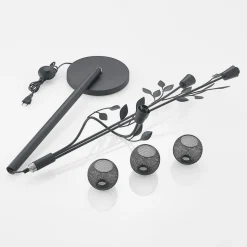 Lindby Florentine gulvlampe Kanye, 160 cm, sort, 3 lyskilder.