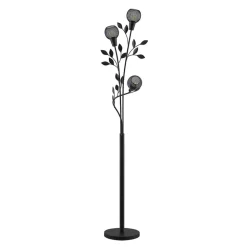 Lindby Florentine gulvlampe Kanye, 160 cm, sort, 3 lyskilder.