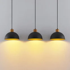 Lindby Flurin hængelampe, 3 lyskilder, 107 cm, sort, metal