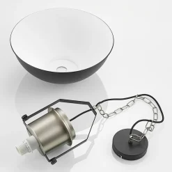 Lindby Freitjof hængelampe, sort/mat nikkel