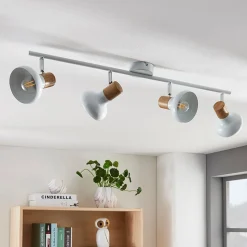 Lindby Fridolin loftspot, 70 cm, 4 lyskilder, hvid, metal