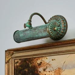 Lindby gallerilampe Beno, 25 cm, metal, E14 grøn spænding