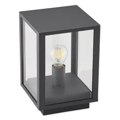 Lindby Giavanna sokkellampe, 29 cm, antracit, IP44, E27