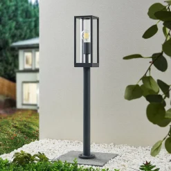 Lindby Giavanna vejlampe, 80 cm, antracit, IP44, E27