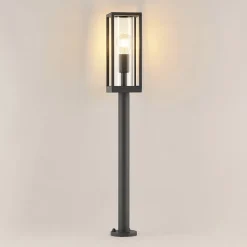 Lindby Giavanna vejlampe, 80 cm, antracit, IP44, E27