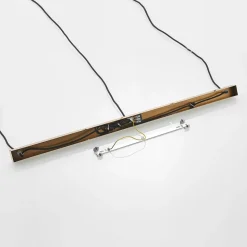 Lindby Grady hængelampe, messing/klar, 110 cm, metal, glas