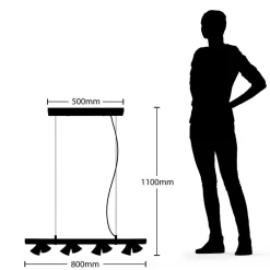 Lindby Grandesa hængelampe med 8 spots