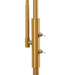 Lindby gulvlampe Aliette, guld/amber, glas, læselampe