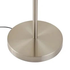 Lindby Gulvlampe Aovan, nikkelfarvet, hylde, USB-port