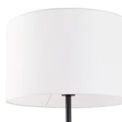 Lindby Gulvlampe Aovan, sort, hylde, USB-port