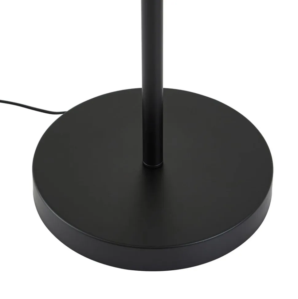 Lindby Gulvlampe Aovan, sort, hylde, USB-port