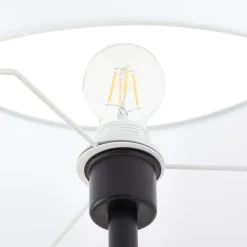 Lindby Gulvlampe Aovan, sort, hylde, USB-port