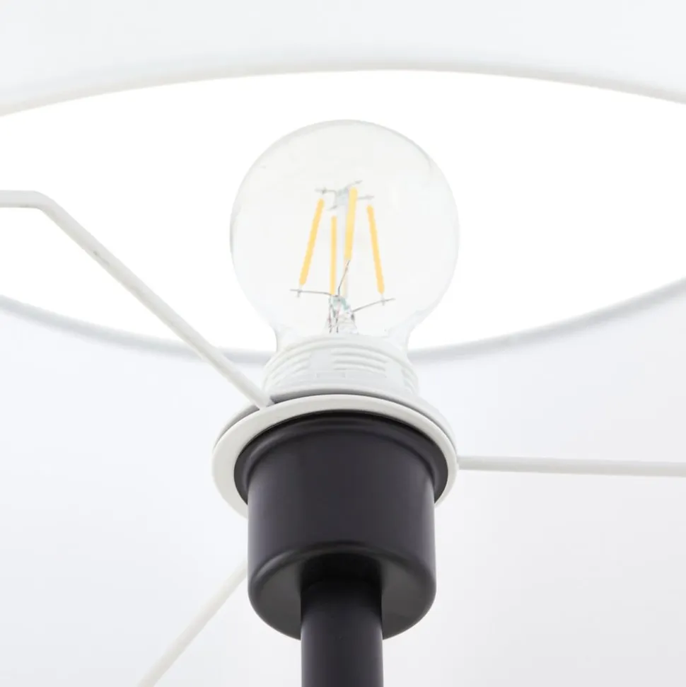 Lindby Gulvlampe Aovan, sort, hylde, USB-port