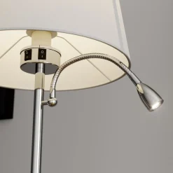 Lindby gulvlampe Benjiro, hvid, tekstil, læselampe, 150 cm