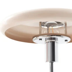 Lindby gulvlampe Branford, retro, beige, metal/travertin