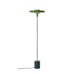 Lindby Gulvlampe Branford, Retro, grøn, metal/marmor