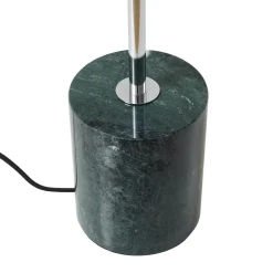 Lindby gulvlampe Branford, retro, hvid/grøn, opalglas/marmor