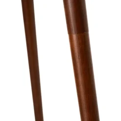 Lindby gulvlampe Charlia, hvid, valnøddetræ, højde 150 cm