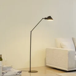 Lindby gulvlampe Corali, sort, metal, højde 176,5 cm