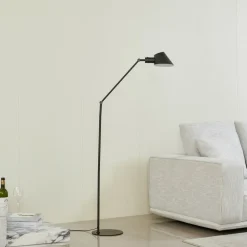 Lindby gulvlampe Corali, sort, metal, højde 176,5 cm