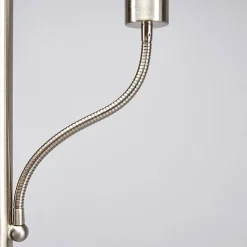 Lindby gulvlampe Elaina, 180 cm, nikkelfarvet, læselampe