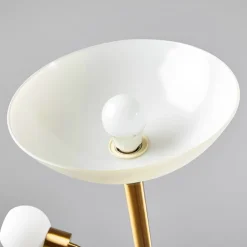 Lindby gulvlampe Elaina, læselampe, messingfarvet, 183cm E27