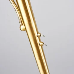 Lindby gulvlampe Elaina, læselampe, messingfarvet, 183cm E27