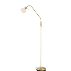 Lindby gulvlampe Elaina, messingfarvet, 162 cm, fleksibel, E14
