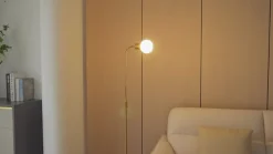 Lindby gulvlampe Elaina, messingfarvet, 162 cm, fleksibel, E14