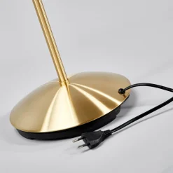 Lindby gulvlampe Elaina, messingfarvet, 162 cm, fleksibel, E14