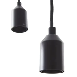 Lindby gulvlampe Elira, sort, metal, 150 cm høj, E27