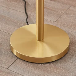 Lindby gulvlampe Ignacia, messingfarvet, glas, 180 cm, E27