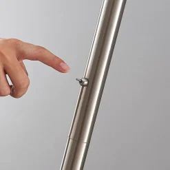 Lindby gulvlampe Ignacia, nikkelfarvet, glas, 180 cm, E27