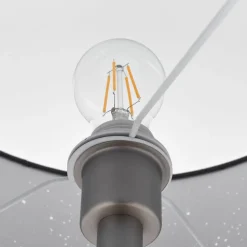 Lindby gulvlampe Jaileen, grå, tekstil, 170 cm, læselampe