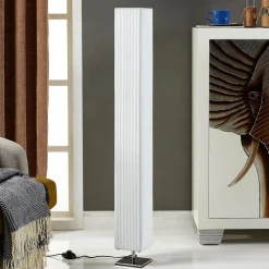 Lindby gulvlampe Janno, hvid, tekstil, metal, 120 cm, E27