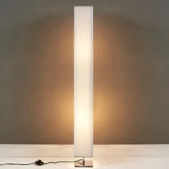 Lindby gulvlampe Janno, hvid, tekstil, metal, 120 cm, E27