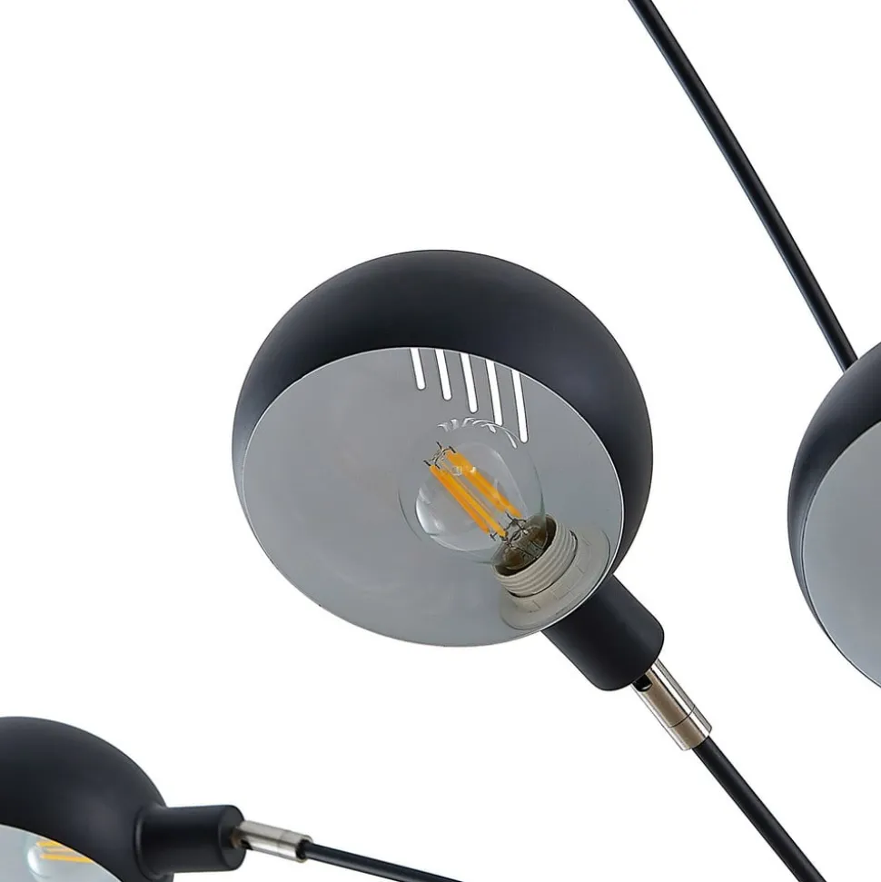 Lindby gulvlampe Jewa, sort, metal, 5 lyskilder, E14