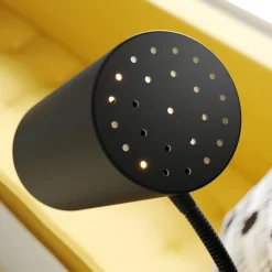 Lindby gulvlampe Karoli, sort, 156 cm, metal, fleksibel arm